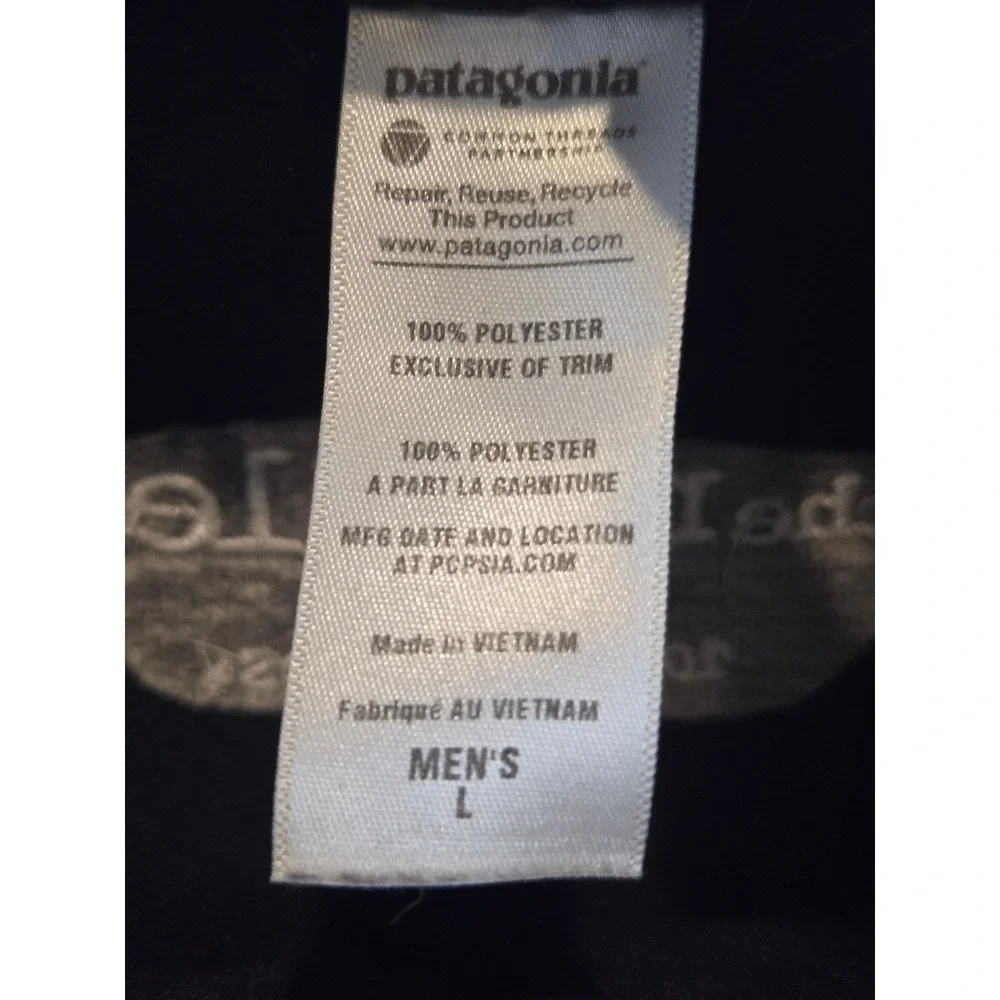 Patagonia Synchilla Quarter Zip Mens Large Black The Middle 100th Episode Fleece
